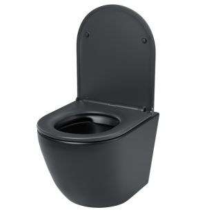 Подвесной унитаз IDDIS Blanco BLAR3BMi25 безободковый чёрный матовый